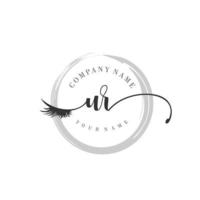 initial UR logo handwriting beauty salon fashion modern luxury monogram vector