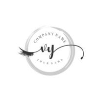 initial VY logo handwriting beauty salon fashion modern luxury monogram vector