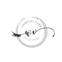 initial WV logo handwriting beauty salon fashion modern luxury monogram vector