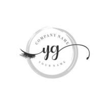 initial YG logo handwriting beauty salon fashion modern luxury monogram vector