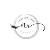 inicial nx logo escritura salón de belleza moda moderno lujo monograma vector