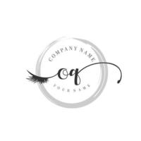 initial OQ logo handwriting beauty salon fashion modern luxury monogram vector