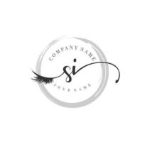 initial SI logo handwriting beauty salon fashion modern luxury monogram vector