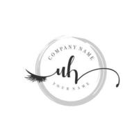 initial UH logo handwriting beauty salon fashion modern luxury monogram vector