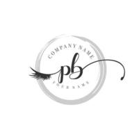 inicial pb logo escritura salón de belleza moda moderno lujo monograma vector