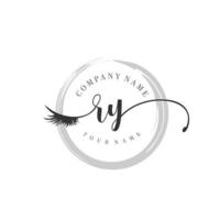 initial RY logo handwriting beauty salon fashion modern luxury monogram vector