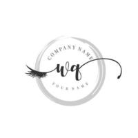 initial WQ logo handwriting beauty salon fashion modern luxury monogram vector