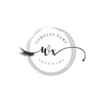 initial WX logo handwriting beauty salon fashion modern luxury monogram vector