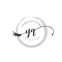 initial YQ logo handwriting beauty salon fashion modern luxury monogram vector