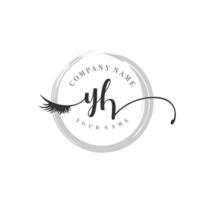 initial YH logo handwriting beauty salon fashion modern luxury monogram vector