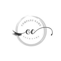 initial OC logo handwriting beauty salon fashion modern luxury monogram vector