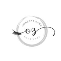 initial OZ logo handwriting beauty salon fashion modern luxury monogram vector