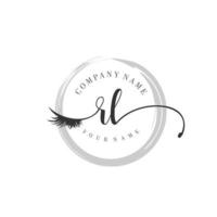 initial RL logo handwriting beauty salon fashion modern luxury monogram vector