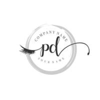 initial PD logo handwriting beauty salon fashion modern luxury monogram vector