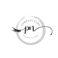 initial PN logo handwriting beauty salon fashion modern luxury monogram vector