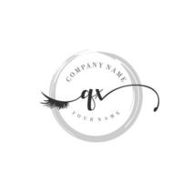 initial QX logo handwriting beauty salon fashion modern luxury monogram vector