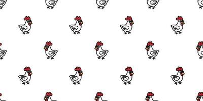 Cute chicken cartoon seamless pattern, vector illustration