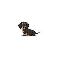 lindo perro dachshund sentado caricatura, ilustración vectorial vector