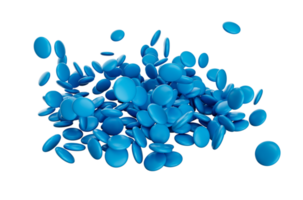 blaue farbe schokolade edelsteine auf 3d-illustration png