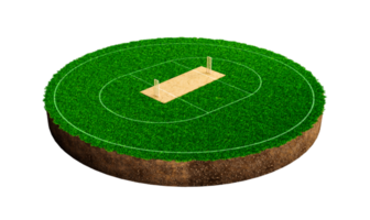 stade de cricket rond terrain de sport miniature illustration 3d png