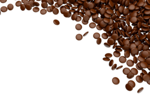 frijoles de chocolate recubiertos de chocolate vista superior ilustración 3d png