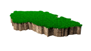 ceco repubblica carta geografica suolo terra geologia attraversare sezione con verde erba e roccia terra 3d illustrazione png