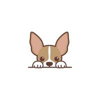 Cute chihuahua cachorro leer dibujos animados, ilustración vectorial vector