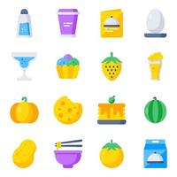 Pack of Healthy Diet Flat Icons vector