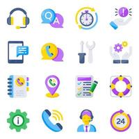 Pack of Customer Service Flat Icons vector