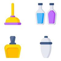 Pack of Kitchen Accessories Flat Icons vector