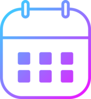 icône de calendrier en dégradé de couleurs. illustration de signes de calendrier de rendez-vous. png