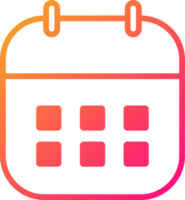 icono de calendario en colores degradados. ilustración de signos de programación de citas. png