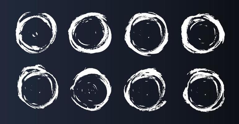Grunge circle frame on black background.