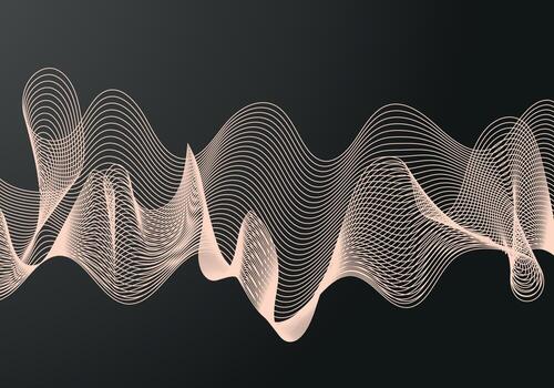 Fondo negro de semitono del círculo del vector abstracto. diseño de patrón de línea retro degradado. gráfico monocromático.