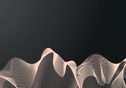 Fondo negro de semitono del círculo del vector abstracto. diseño de patrón de línea retro degradado. gráfico monocromático.