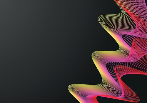 Fondo negro de semitono del círculo del vector abstracto. diseño de patrón de línea retro degradado. gráfico monocromático.