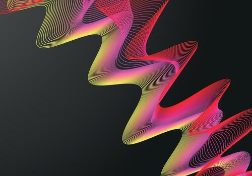 Fondo negro de semitono del círculo del vector abstracto. diseño de patrón de línea retro degradado. gráfico monocromático.