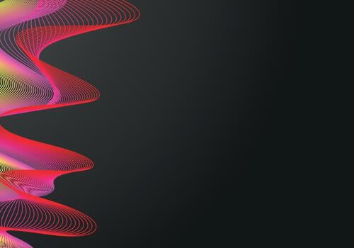 Fondo negro de semitono del círculo del vector abstracto. diseño de patrón de línea retro degradado. gráfico monocromático.