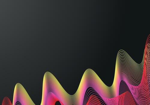 Abstract vector circle halftone black background. Gradient retro line pattern design. Monochrome graphic.