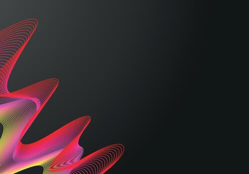 Fondo negro de semitono del círculo del vector abstracto. diseño de patrón de línea retro degradado. gráfico monocromático.