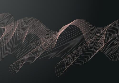 Fondo negro de semitono del círculo del vector abstracto. diseño de patrón de línea retro degradado. gráfico monocromático.