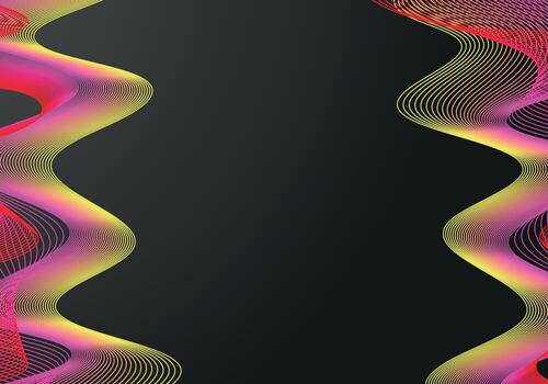 Fondo negro de semitono del círculo del vector abstracto. diseño de patrón de línea retro degradado. gráfico monocromático.