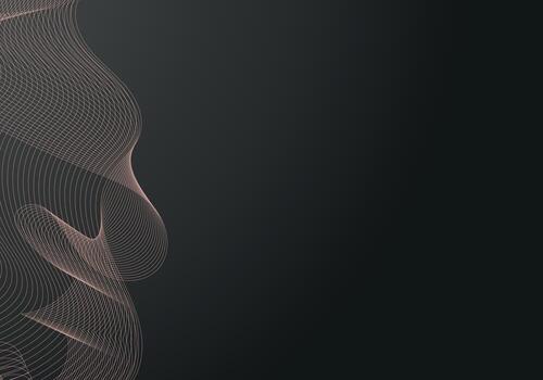 Fondo negro de semitono del círculo del vector abstracto. diseño de patrón de línea retro degradado. gráfico monocromático.