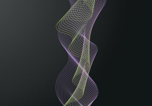 Abstract vector circle halftone black background. Gradient retro line pattern design. Monochrome graphic.