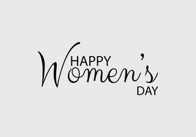 Free Happy Women's day hand drawn lettering. Template for, banner, poster, flyer, greeting card, web design, print design. Vector illustration.