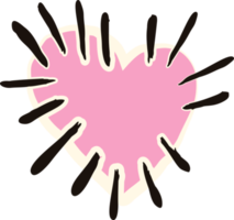 extraño corazón mágico. corazón de san valentín en estilo doodle png