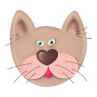 Head of funny cartoon cat png