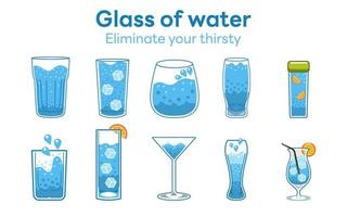 Glass of water vector graphic clipart design