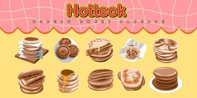 Hotteok vector set collection graphic design