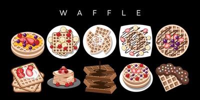 Waffle vector set collection graphic clipart design